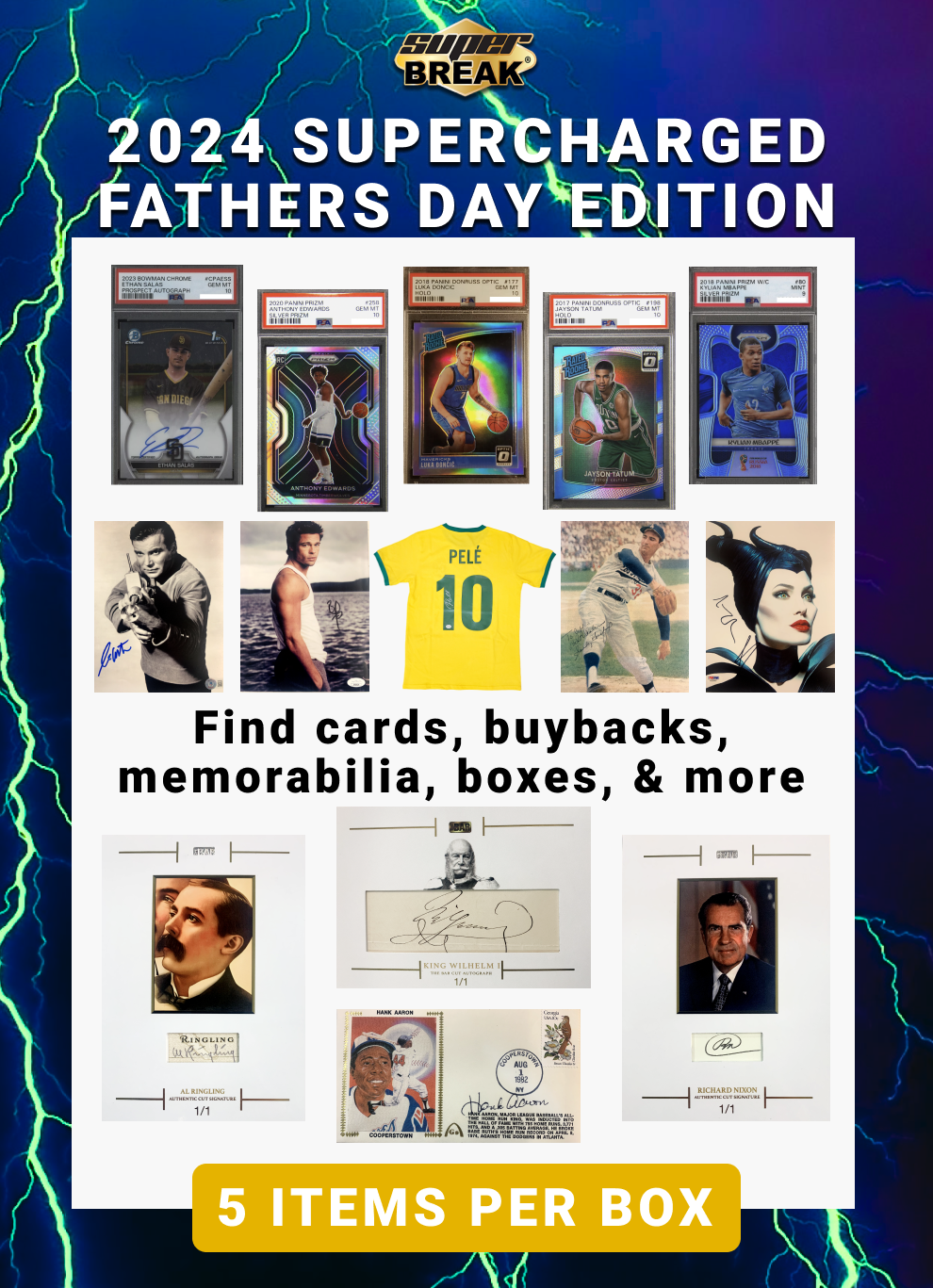 2024 Super Break Supercharged Fathers Day Edition - 5 Hits Per Box - Single Box