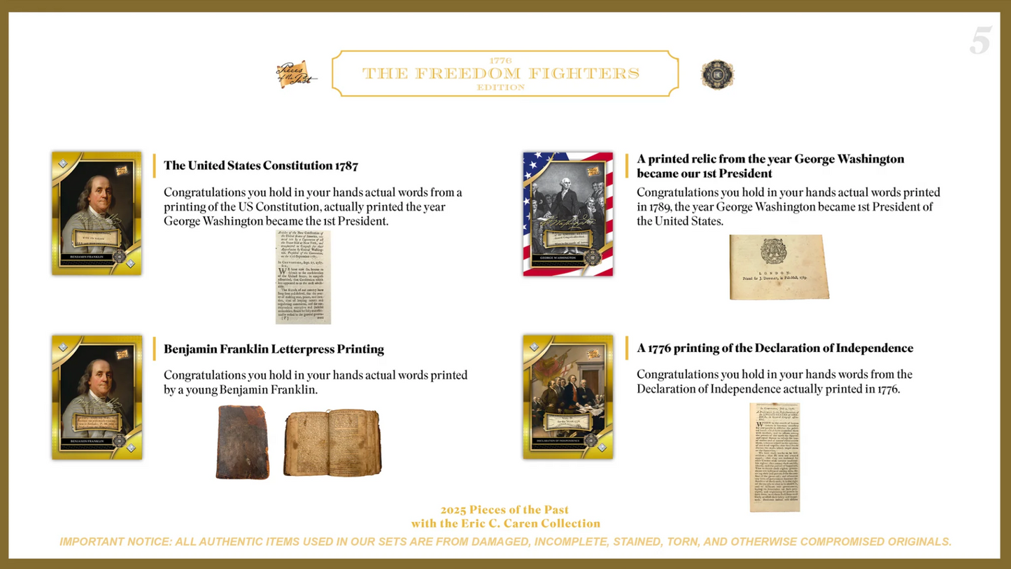 2025 Pieces of the Past 1776: The Freedom Fighters Edition - Single Box - SHIPS NOW!