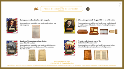 2025 Pieces of the Past 1776: The Freedom Fighters Edition - 5 Box Case - Eric C. Caren Collection - LIVE DEC 2024 - SRP $950